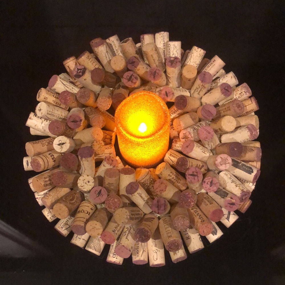 Wine Cork Wreath/Candle Holder